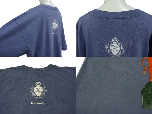 VINTAGE Vintage 90s HOUSE OF BLUES House of Blues Short Sleeve T-shirt Cotton Purple Size XL Good Condition Used 4c075828