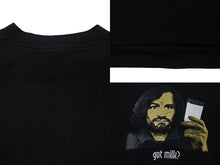 画像をギャラリービューアに読み込む, VINTAGE ヴィンテージ 90s CHARLES MANSON チャールズマンソン Got Milk? 半袖Tシャツ ブラック 古着 美品 中古 4c075829