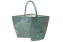 Load image into Gallery viewer, 新品同様 GOYARD ゴヤール SAINT LOUIS GM サンルイGM トートバッグ PVCコーティングキャンバス グリーン 中古 4c075865