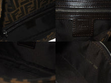 画像をギャラリービューアに読み込む, FENDI フェンディ マンマバケット ワンショルダーバッグ ズッカ柄 コットンキャンバス レザー シルバー金具 ブラウン 美品 中古 4c075869