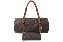 Load image into Gallery viewer, LOUIS VUITTON ルイヴィトン パピヨン30 モノグラムキャンバス ハンドバッグ 旧型 筒形 M51365 ブラウン 美品 中古 4c075892