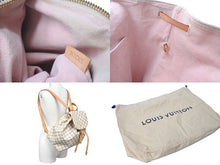 画像をギャラリービューアに読み込む, LOUIS VUITTON ルイヴィトン リュック バックパック スペロンBB N41578 ダミエアズール ホワイト PVC レザー ゴールド金具 中古 4c075894