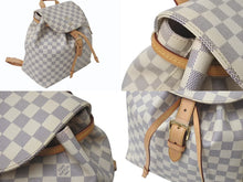 画像をギャラリービューアに読み込む, LOUIS VUITTON ルイヴィトン リュック バックパック スペロンBB N41578 ダミエアズール ホワイト PVC レザー ゴールド金具 中古 4c075894