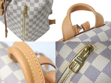 画像をギャラリービューアに読み込む, LOUIS VUITTON ルイヴィトン リュック バックパック スペロンBB N41578 ダミエアズール ホワイト PVC レザー ゴールド金具 中古 4c075894