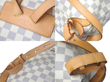 画像をギャラリービューアに読み込む, LOUIS VUITTON ルイヴィトン リュック バックパック スペロンBB N41578 ダミエアズール ホワイト PVC レザー ゴールド金具 中古 4c075894