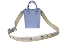 画像をギャラリービューアに読み込む, 極美品 LOUIS VUITTON ルイヴィトン プティットサックプラ 2WAYバッグ M81069 エピレザー ブルーエ シルバー金具 中古 4c075895
