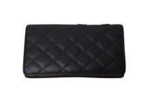 Load image into Gallery viewer, CHANEL シャネル 長財布 カンボンライン 22番台 ココマーク レザー エナメル ブラック ピンク シルバー金具 美品 中古 4c075896