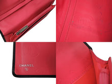 Load image into Gallery viewer, CHANEL シャネル 長財布 カンボンライン 22番台 ココマーク レザー エナメル ブラック ピンク シルバー金具 美品 中古 4c075896