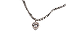 画像をギャラリービューアに読み込む, CHANEL シャネル ココマーク ネックレス 重量約7.0g 09C刻印 ハート シルバー クリア ラインストーン メタル 良品 中古 4c075928