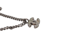 画像をギャラリービューアに読み込む, CHANEL シャネル ココマーク ネックレス 重量約7.0g 09C刻印 ハート シルバー クリア ラインストーン メタル 良品 中古 4c075928