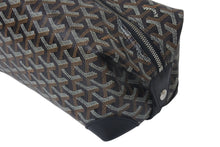 画像をギャラリービューアに読み込む, GOYARD ゴヤール ボウリング25 トイレタリーバッグ クラッチバッグ BOWLIN025TY01CL01P ブラック PVC レザー 美品 中古 4c075956