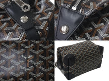 画像をギャラリービューアに読み込む, GOYARD ゴヤール ボウリング25 トイレタリーバッグ クラッチバッグ BOWLIN025TY01CL01P ブラック PVC レザー 美品 中古 4c075956