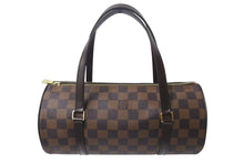Load image into Gallery viewer, 極美品 LOUIS VUITTON ルイヴィトン ハンドバッグ ドラム型 筒状 ダミエ パピヨン26 N51304 ブラウン ゴールド金具 中古 4c075966