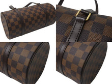 Load image into Gallery viewer, 極美品 LOUIS VUITTON ルイヴィトン ハンドバッグ ドラム型 筒状 ダミエ パピヨン26 N51304 ブラウン ゴールド金具 中古 4c075966