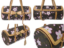 Load image into Gallery viewer, 極美品 LOUIS VUITTON ルイヴィトン モノグラム チェリーブロッサム パピヨン ブラウン 村上隆 M92009 ロゴ 中古 4c075968