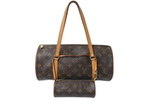 Load image into Gallery viewer, LOUIS VUITTON ルイヴィトン パピヨン30 ハンドバッグ ポーチ M51385 筒型 モノグラムキャンバス ブラウン 美品 中古 4c075973