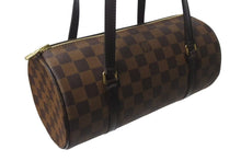 Load image into Gallery viewer, 極美品 LOUIS VUITTON ルイヴィトン ハンドバッグ ドラム型 筒状 ダミエ パピヨン26 N51304 ブラウン ゴールド金具 中古 4c075980