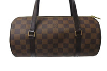 Load image into Gallery viewer, 極美品 LOUIS VUITTON ルイヴィトン ハンドバッグ ドラム型 筒状 ダミエ パピヨン26 N51304 ブラウン ゴールド金具 中古 4c075980