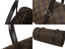 Load image into Gallery viewer, 極美品 LOUIS VUITTON ルイヴィトン ハンドバッグ ドラム型 筒状 ダミエ パピヨン26 N51304 ブラウン ゴールド金具 中古 4c075980