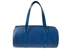 Load image into Gallery viewer, LOUIS VUITTON ルイヴィトン スフロ ハンドバッグ バレルバッグ 筒型 M52862 エピレザー ブルー ゴールド金具 美品 中古 4c075990