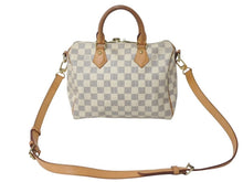 Load image into Gallery viewer, LOUIS VUITTON ルイヴィトン ハンドバッグ スピーディ25 ダミエアズール N41534 ホワイト グレー ゴールド金具 良品 中古 4c075992