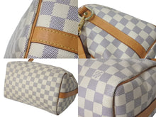 Load image into Gallery viewer, LOUIS VUITTON ルイヴィトン ハンドバッグ スピーディ25 ダミエアズール N41534 ホワイト グレー ゴールド金具 良品 中古 4c075992