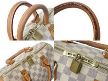 Load image into Gallery viewer, LOUIS VUITTON ルイヴィトン ハンドバッグ スピーディ25 ダミエアズール N41534 ホワイト グレー ゴールド金具 良品 中古 4c075992