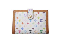 画像をギャラリービューアに読み込む, LOUIS VUITTON ルイヴィトン ポルトフォイユヴィエノワ 二つ折り財布 M92987 村上隆 ホワイト モノグラム マルチカラー PVC ヌメ革 ゴールド金具 良品 中古 075995