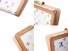 画像をギャラリービューアに読み込む, LOUIS VUITTON ルイヴィトン ポルトフォイユヴィエノワ 二つ折り財布 M92987 村上隆 ホワイト モノグラム マルチカラー PVC ヌメ革 ゴールド金具 良品 中古 075995