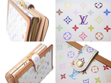 画像をギャラリービューアに読み込む, LOUIS VUITTON ルイヴィトン ポルトフォイユヴィエノワ 二つ折り財布 M92987 村上隆 ホワイト モノグラム マルチカラー PVC ヌメ革 ゴールド金具 良品 中古 075995