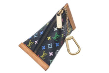 Load image into Gallery viewer, LOUIS VUITTON ルイヴィトン コインケース キーホルダー キーチャーム M58020 ブラック マルチカラー PVC レザー ゴールド金具 美品 中古 4c075996