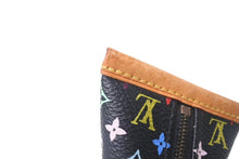 Load image into Gallery viewer, LOUIS VUITTON ルイヴィトン コインケース キーホルダー キーチャーム M58020 ブラック マルチカラー PVC レザー ゴールド金具 美品 中古 4c075996