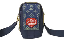 画像をギャラリービューアに読み込む, 極美品 LOUIS VUITTON ルイ ヴィトン ダブルフォンポーチ NIGOコラボ M81060 モノグラムデニム トリヨンレザー ショルダー 中古 4c075998