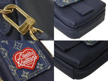 画像をギャラリービューアに読み込む, 極美品 LOUIS VUITTON ルイ ヴィトン ダブルフォンポーチ NIGOコラボ M81060 モノグラムデニム トリヨンレザー ショルダー 中古 4c075998
