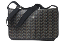 画像をギャラリービューアに読み込む, GOYARD ゴヤール カペシアン MM メッセンジャー ショルダーバッグ ゴヤールディンキャンバス シュヴロッシュカーフスキン ブラック 美品 中古 4c076007