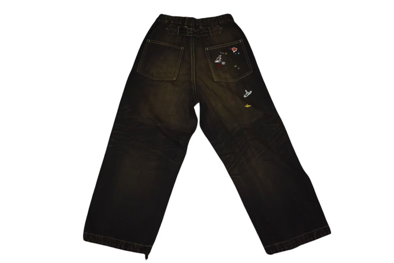 Maison MIHARA YASUHIRO ステッカー柄デニム ブラック Maison MIHARA YASUHIRO ステッカー柄デニム ブラック MIHARA YASUHIRO