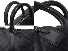 画像をギャラリービューアに読み込む, LOUIS VUITTON ルイヴィトン キーポル バンドリエール55 ボストンバッグ N41413 ダミエグラフィット ブラック 美品 中古 4b008735