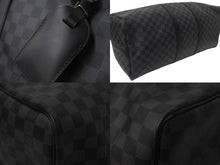 画像をギャラリービューアに読み込む, LOUIS VUITTON ルイヴィトン キーポル バンドリエール55 ボストンバッグ N41413 ダミエグラフィット ブラック 美品 中古 4b008735