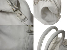 Load image into Gallery viewer, Yves saint Laurent イヴ サンローラン イージーロック スタッズ ハンドバッグ トートバッグ ホワイト シルバー金具 美品 中古 4c076039