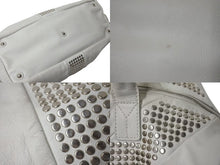 Load image into Gallery viewer, Yves saint Laurent イヴ サンローラン イージーロック スタッズ ハンドバッグ トートバッグ ホワイト シルバー金具 美品 中古 4c076039