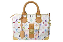 Load image into Gallery viewer, 極美品 LOUIS VUITTON ルイヴィトン スピーディ30 ハンドバッグ M92643 モノグラム マルチカラー 村上隆 ホワイト中古 4c076040