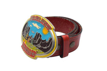 Load image into Gallery viewer, DSQUARED2 ディースクエアード FIVE STAR CAMPIN ベルト プレートバックル イタリア製 レッド シルバー金具 中古 4c076050