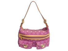 Load image into Gallery viewer, 極美品 LOUIS VUITTON ルイヴィトン バギーPM ワンショルダーバッグ M95212 モノグラム デニム レザー ピンク 中古 4c076070
