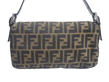 Load image into Gallery viewer, FENDI フェンディ マンマバケット ワンショルダーバッグ ズッカ柄 コットンキャンバス レザー ブラウン シルバー金具 美品 中古 4c076072