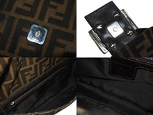 Load image into Gallery viewer, FENDI フェンディ マンマバケット ワンショルダーバッグ ズッカ柄 コットンキャンバス レザー ブラウン シルバー金具 美品 中古 4c076072