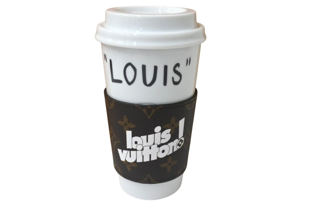 New and unused LOUIS VUITTON Cup Louis Tumbler Mug 2021 Monogram GI0653 White Brown Used 4c076075