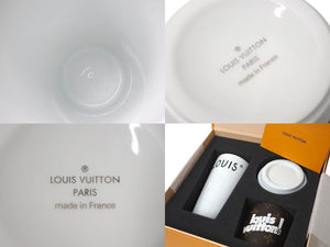 New and unused LOUIS VUITTON Cup Louis Tumbler Mug 2021 Monogram GI0653 White Brown Used 4c076075