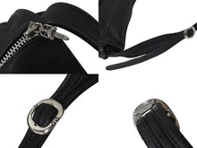 画像をギャラリービューアに読み込む, CHROME HEARTS クロムハーツ ソフト ショルダー メッセンジャー バッグ レザー ブラック 美品 中古 4c076082