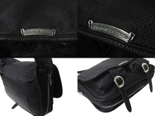 画像をギャラリービューアに読み込む, CHROME HEARTS クロムハーツ ソフト ショルダー メッセンジャー バッグ レザー ブラック 美品 中古 4c076082