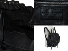 画像をギャラリービューアに読み込む, CHROME HEARTS クロムハーツ BSフレア バックパック リュック ガンスリンガー レザー シルバー925 ブラック 美品 中古 4c076086